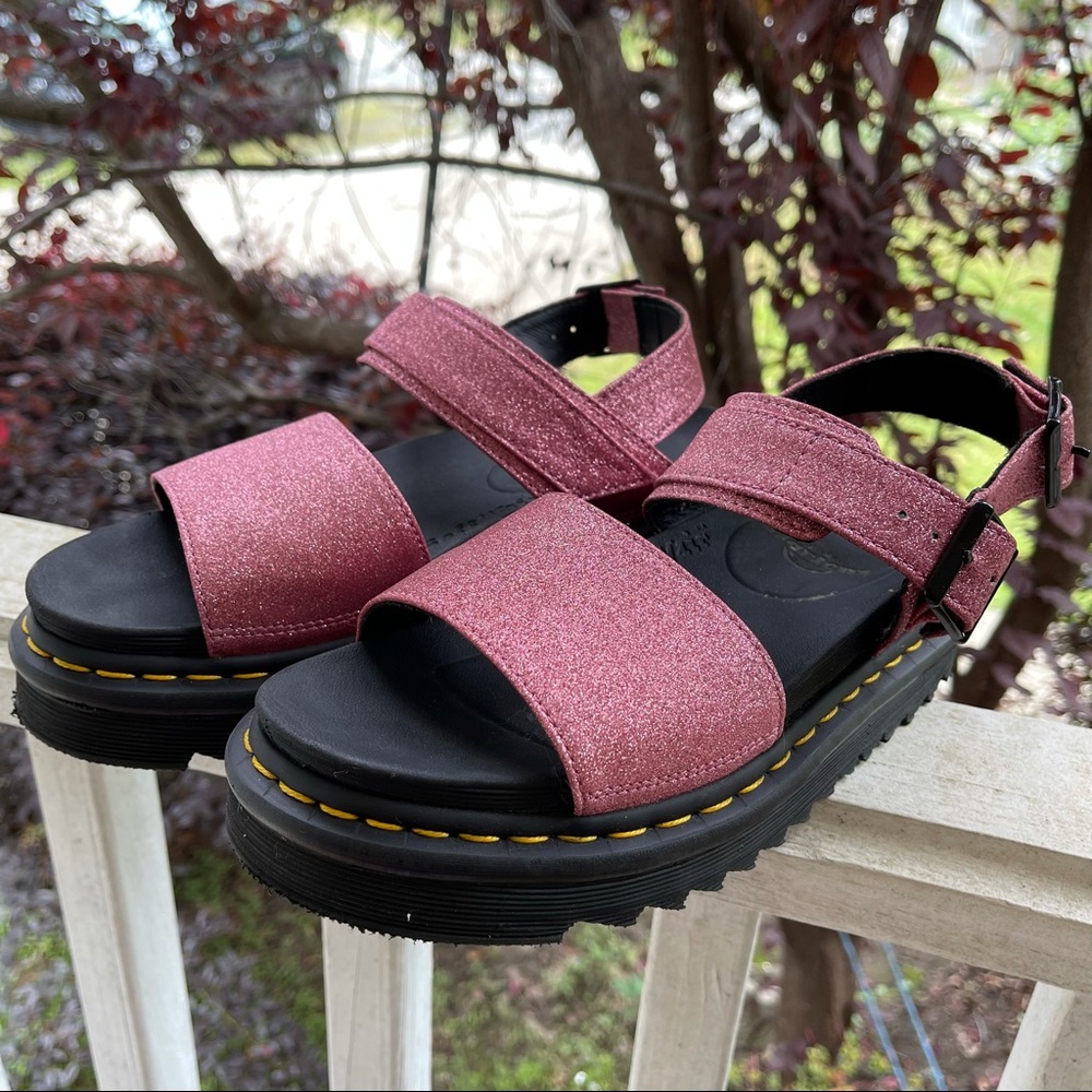 Dr. Martens Voss Pink Glitter Sandals
